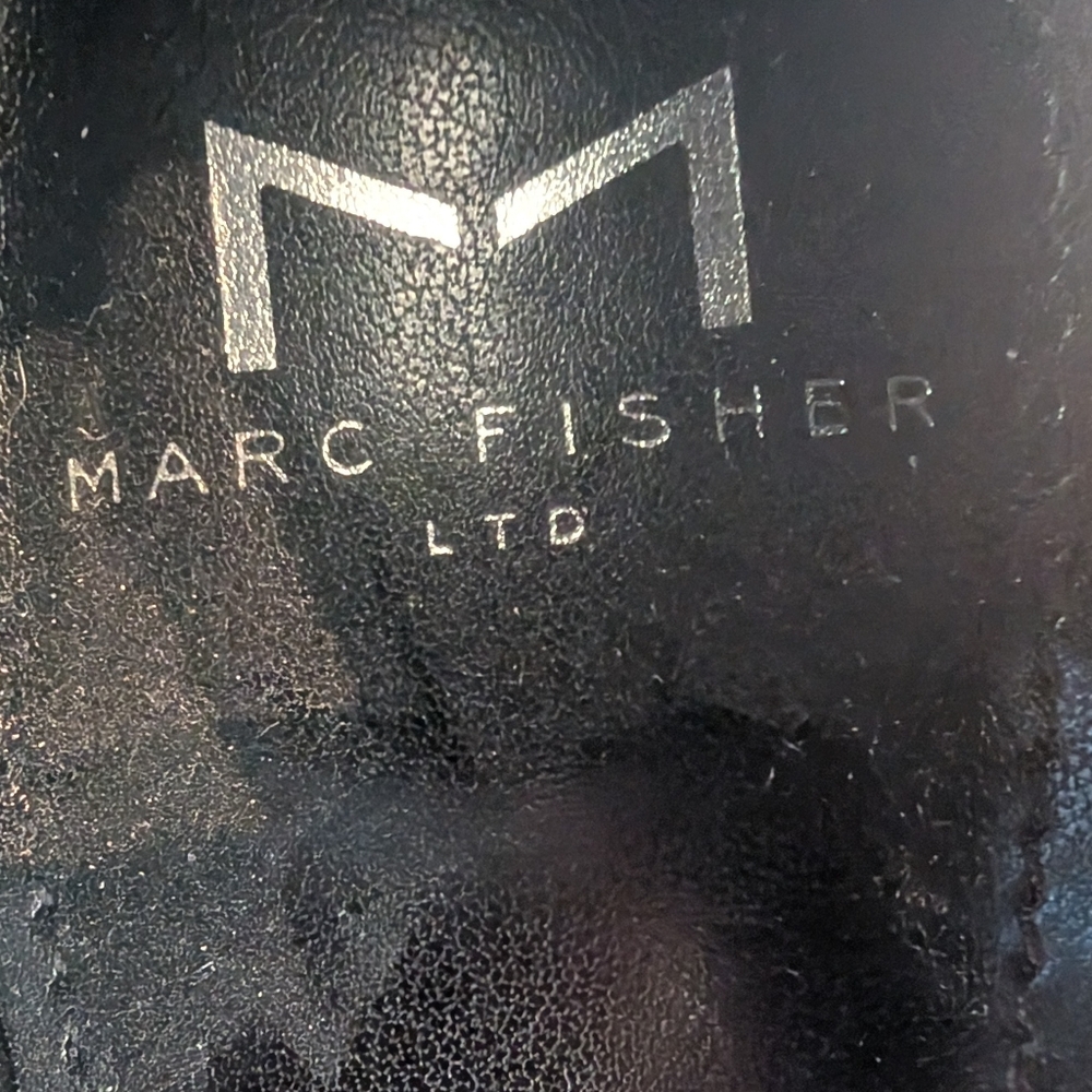 Marc Fisher Black Faux Suede Block Heel Pumps, Size 10M - Picture 5 of 9